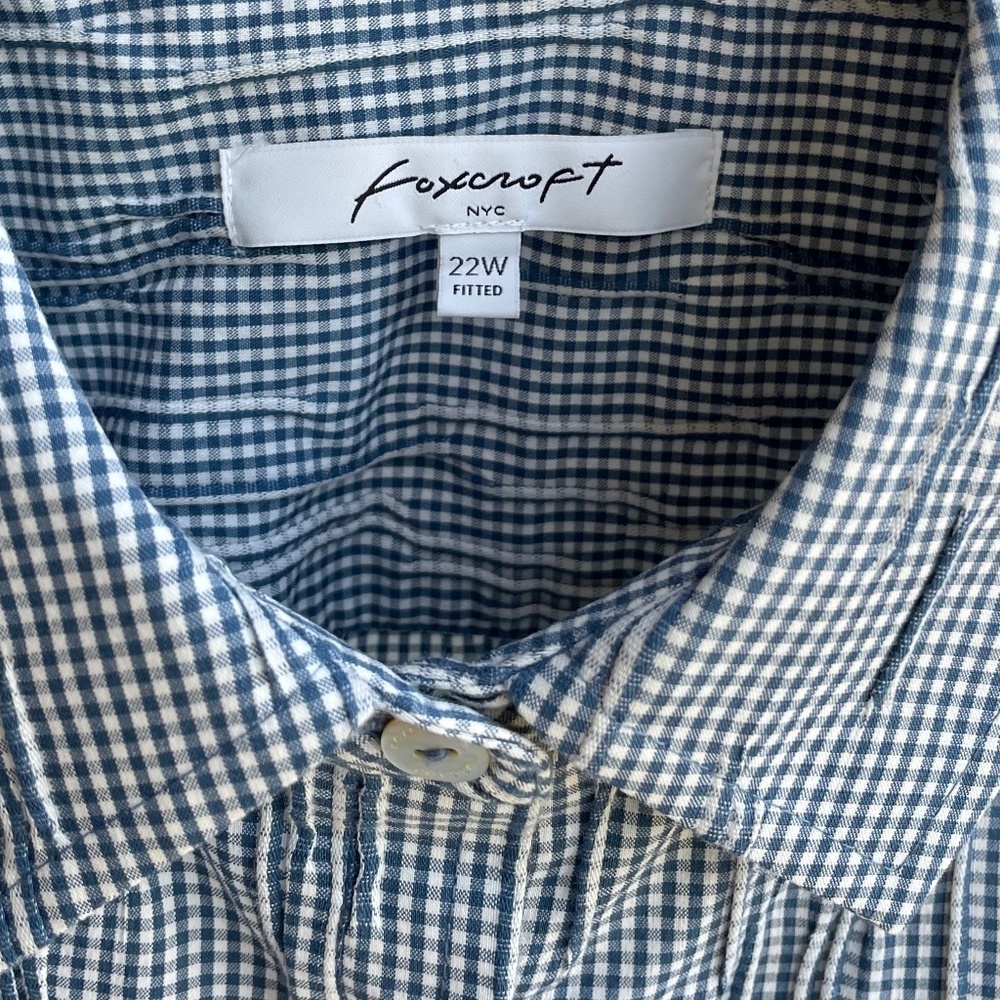 The Hampton Crinkle Mini Check Shirt by Foxcroft - Picture 2 of 6